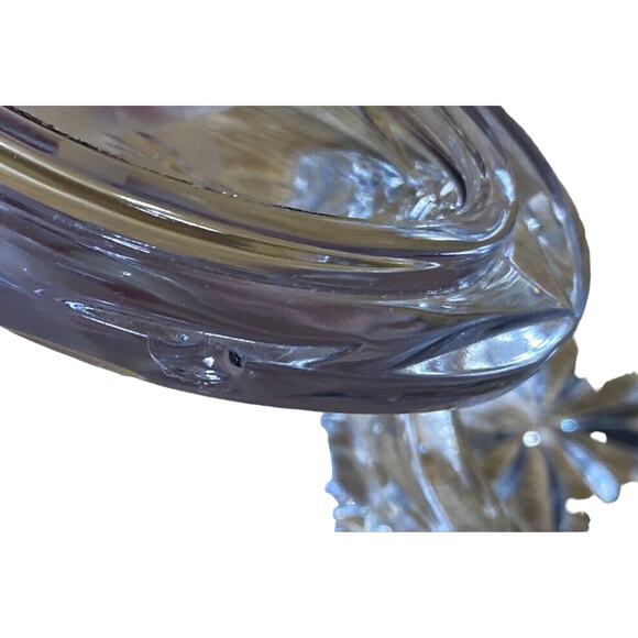 Vintage Rogaska Lead Crystal Slovenia Oval Trinket Box Etched Bunny Rabbit - Picture 8 of 11